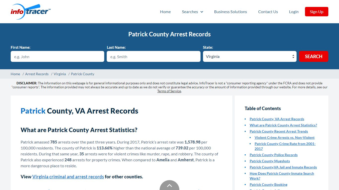 Patrick County, VA Arrests, Mugshots & Jail Records - InfoTracer