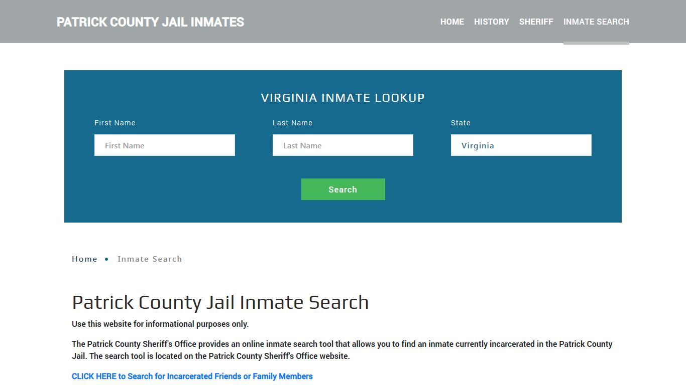 Patrick County, VA Detainee Lookup