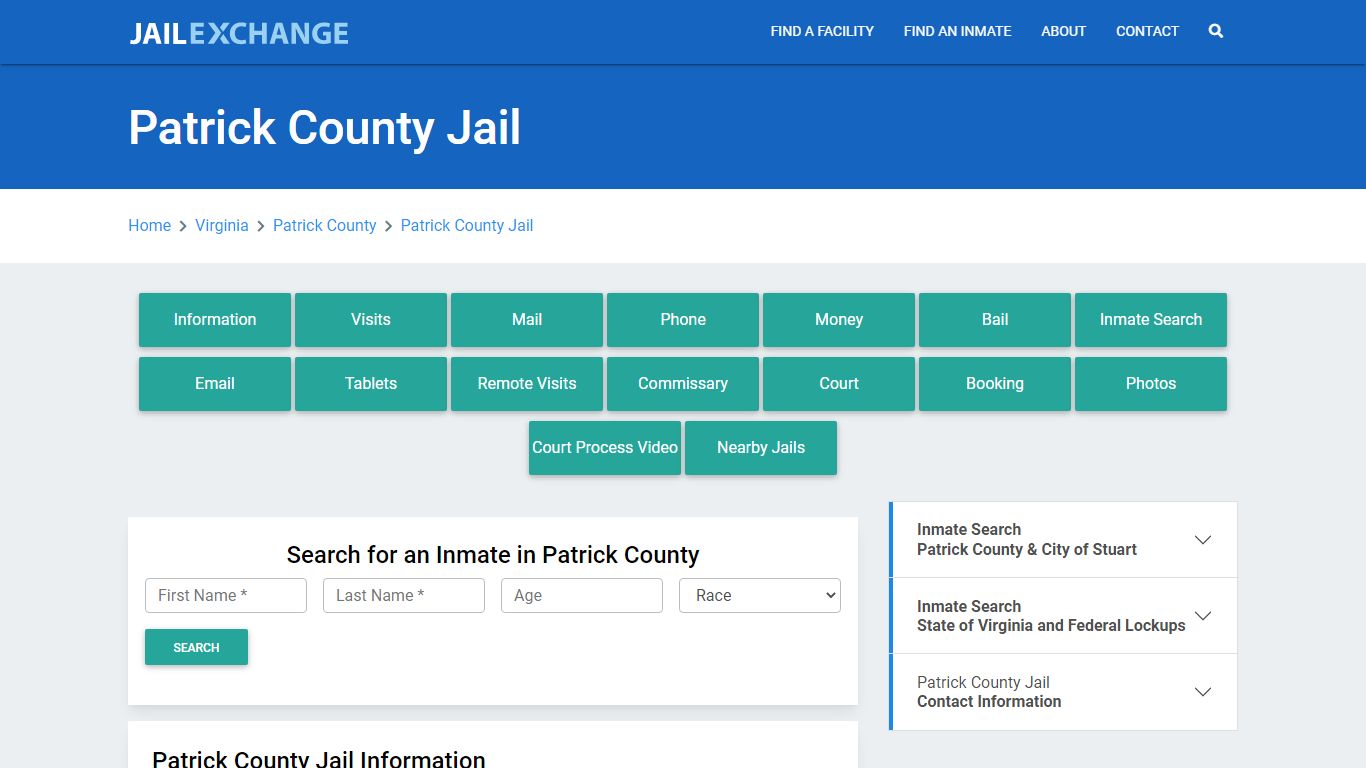 Patrick County Jail Roster Lookup, VA, Inmate Search